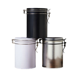 Boîte de conservation hermétique pour <span class=keywords><strong>grains</strong></span> de <span class=keywords><strong>café</strong></span> <span class=keywords><strong>en</strong></span> fer blanc avec couvercle à clip, pratique pour le transport, taille et couleur personnalisables - Product Image 1