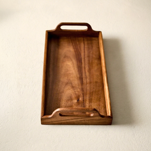 Mango Wood Lacquer Finish Breakfast Tray <b>Foldable</b> Handles Single Tier Dishwasher Safe Modern Kitchen Dining Room <b>Desk</b> Use - Product Image 1