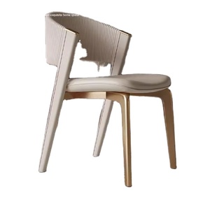 XYBF <strong>Dining</strong> Light Luxury Household Small Unit Italian Minimalist High-end Hotel Restaurant Leather <strong>Chair</strong> Network <strong>Red</strong> <strong>Chair</strong> - Product Image 2