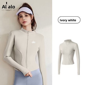 Chaqueta de Yoga A1O de Estilo Europeo Americano con Cierre y Bordes Reforzados, de Secado Rápido y Ajustada, para Mujer, Ideal para Correr - Product Image 4