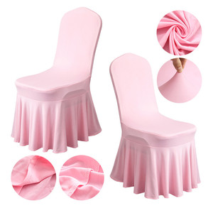 Copertura della sedia pieghevole elastica della copertura del sedile del poliestere plissettato all'ingrosso per gli eventi della festa del banchetto di nozze - Product Image 4