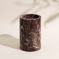 Seau à glace de luxe personnalisé en marbre naturel Rosa Levanto pour champagne, bière, boissons, refroidisseur de vin pour bar et fêtes