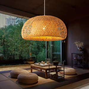 LED Hand Made Knitting <b>Rattan</b> Shade Pendant Light Dining Room Hanging Chandeliers <b>Lantern</b> Fixture - Product Image 4