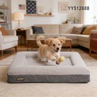 YANGYANGPET Lit pour chien en tissu de lin synthétique moderne, velours, mousse douce, luxe, mode, hiver, carton