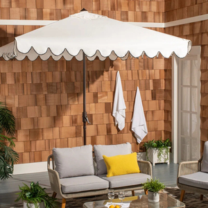 Ombrellone da Spiaggia Quadrato Moderno Impermeabile 2,7m con <span class=keywords><strong>Logo</strong></span> Personalizzato, Palo in Acciaio Inox, Inclinazione Regolabile, Protezione Solare, Manovella per Patio - Product Image 1