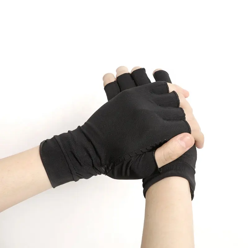 Gants de massage chauffant sans doigts pour femmes, accessoire de thérapie magnétique, Anti-arthrite, doté de cuivre, peut être utiliser en chine