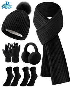<span class=keywords><strong>Ensemble</strong></span> <span class=keywords><strong>bonnet</strong></span>, écharpe, gants tactiles et bandeau en acrylique tricoté avec pompon <span class=keywords><strong>pour</strong></span> <span class=keywords><strong>femme</strong></span>, personnalisable, idéal <span class=keywords><strong>pour</strong></span> l'hiver en extérieur - Vente en gros - Product Image 2