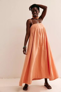 Colorful Women's Casual Daily Simple Strap Pleated <b>Long</b> <b>Skirt</b> Comfortable Loose <b>Summer</b> Dress Button Cotton Party Style Dress - Product Image 4