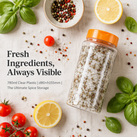 Pot à épices portable en plastique PET pour le stockage du sel, du poivre et des herbes sèches