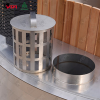 Vapasauna Premier Outdoor Holzbeheizter Whirlpool für 4-5 Personen Edelstahl Holzofen-Badewanne für Sauna Glamping Outdoor-Living