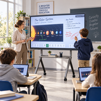 QDE OEM 55 65 75 85 86 100 110 pouces écran plat interactif multi-écran tactile tableau blanc numérique carte intelligente pour l'éducation