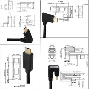 Câble de données USB-C 10 Gbit/s 4K 60 Hz version 3.1, coudé en U, pour charge et données en voiture - Product Image 2