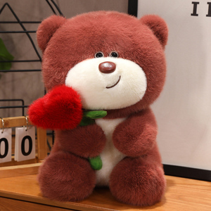 Atacado Crooked Mouth Bear com Coração Plush Toy Stuffed Cartoon Animals Dia dos Namorados Presente Teddy Bear Pendant Doll - Product Image 4