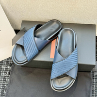 Sandales d'été décontractées pour hommes, style designer, en cuir à brides croisées, texture crocodile et tressée, plusieurs couleurs, haute qualité