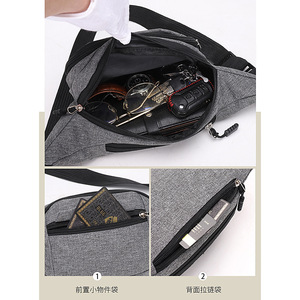 Nylon Waist Bag 28x14x10 Cm Multi Layer Outdoor Sports Running Fitness Crossbody Chest Pack Solid Color Durable - Product Image 5