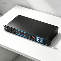 Séquenceur de puissance métallique HKNC 8 canaux HK-C00 avec écran rétroéclairé pour système audio de scène, KTV, bar, événements en direct, configuration en rack
