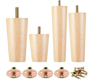 <span class=keywords><strong>Pieds</strong></span> de meubles en bois massif avec plaques de montage et vis, <span class=keywords><strong>pieds</strong></span> de remplacement pour canapé, armoire, lit - Product Image 1