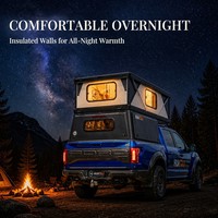 Huntoo Garage-Friendly Pop up Truck Camper Shell Slim-Fold Aluminum Pickup Bed Topper pour une expérience d'overlanding en véhicule à toit surélevé