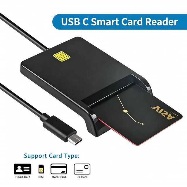 Factory Wholesale Type C/USB IC ID Smart Card Reader ISO 7816 Credit Smart Card Reader Writer