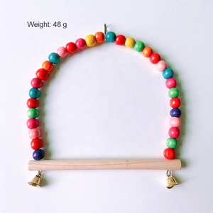 Ahşap süspansiyon köprü salıncak standı kuş kafesi aksesuar <span class=keywords><strong>Hamster</strong></span> ve papağan malzemeleri için Snap düğmesi kapatma ile Bite oyuncaklar - Product Image 3