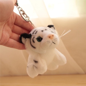 Tiny Yellow Tiger Plush Keychain Soft Toy <b>Animal</b> <b>Keyring</b> Charm Backpack Small Pendant Purses Chain Doll Cute 15CM - Product Image 2