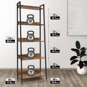 Étagère certifiée EN, durable, avec structure en acier renforcé, <span class=keywords><strong>bois</strong></span> FSC, <span class=keywords><strong>meuble</strong></span> de salon, écologique, gain de place pour - Product Image 3