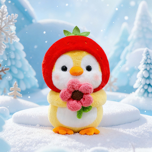 Peluche di Pinguino all'Ingrosso, Giocattoli di Peluche a Forma di Pinguino con Fiore, Adorabili Giocattoli di Peluche Soffici, Regali all'Ingrosso - Product Image 3