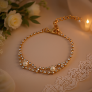 Trendy Religious <b>Gold</b> <b>Plated</b> Alloy Bracelet With Zircon Imitation Pearl For Wedding Party Gift Women's Fashion Jewelry - Product Image 2