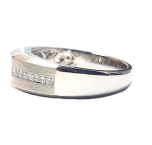 Bague pour homme OEM design brillant beau frère Folk Fine Jewelry 18k or blanc princesse diamant petit homme - Product Image 2