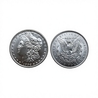 Répliques de pièces de monnaie américaines Morgan en argent plaqué antique, pièces commémoratives américaines Morgan en laiton