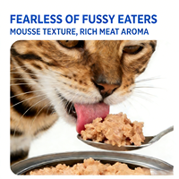 Alimento Húmedo para Gatos OEM con Alto Contenido de Carne y Proteínas, Lata de 85g, Pollo, Atún, Salmón, Pato, Res, Pescado, Salud Digestiva, Premium, Sin Granos