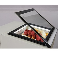 Congélateur à glaces mini monotempérature à refroidissement direct, vitrine intégrée, équipement de réfrigération de type climat froid pour supermarché