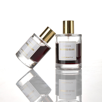 Botol Parfum Kaca Mewah Berat Bentuk Silinder 30ml 50ml 100ml Botol Parfum Kaca Kosong Dengan Tutup Emas