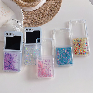 Nouvelle arrivée <span class=keywords><strong>Coque</strong></span> de téléphone en sable liquide brillant pour <span class=keywords><strong>Samsung</strong></span> Z Flip 6 5 Coques de téléphone esthétiques brillantes - Product Image 2