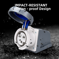 Prise industrielle étanche IP67 en ABS ignifuge + cuivre, 3 broches, 32A, innovation technologique