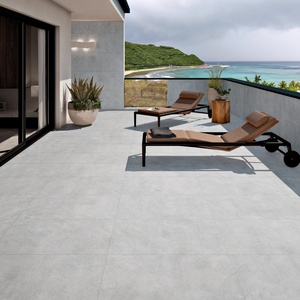 Dalles de pavage en porcelaine gris clair effet béton pleine masse pour revêtement de <span class=keywords><strong>sol</strong></span> de piscine 600x600x20mm - Product Image 1