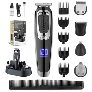 Tondeuse à cheveux électrique 5 en 1, lame en acier inoxydable, batterie 2000 MAh, lavable, pour hommes, coupe de barbe et de poils du nez - Product Image 5