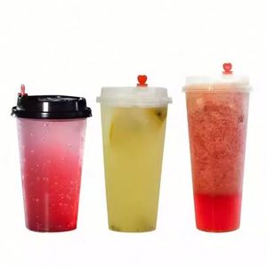 Vasos de Plástico Transparentes de PP de 95 mm para Smoothies, Té con Leche y Té de Burbujas, Desechables, con Tapas, Venta al por Mayor - Product Image 1
