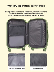 <span class=keywords><strong>Valise</strong></span> trolley élégante pour femme en ABS+PC, modèle 2024, 18 pouces, légère, durable, compartiments <span class=keywords><strong>double</strong></span> face, idéale pour les vacances, conforme TSAA - Product Image 5