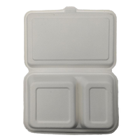 9x6 pouces 850ml 2 compartiments Bagasse Clamshell 100% biodégradable dans les 90 jours étanche à l'huile