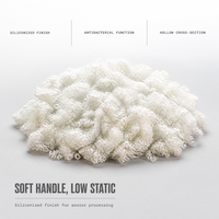 Fibre de rembourrage pour couette et oreiller RPET 7D, fibre de polyester creuse siliconée blanche ondulée, recyclable, matière première pour intérieur de voiture