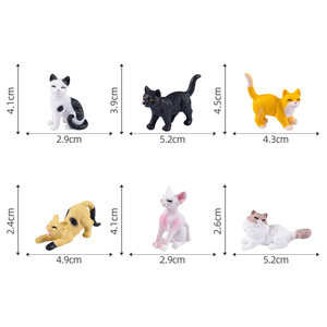 ミニチュアPvc置物プラスチック動物リアルな猫フィギュアDIYケーキトッパー子猫おもちゃプラスチック工芸品装飾品 - Product Image 5