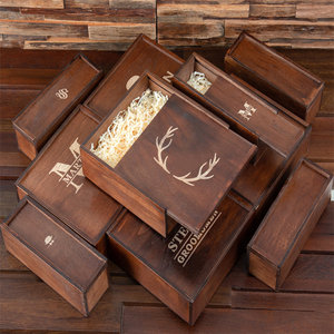 Factory Wholesale Sliding Lid Personalized Keepsake Photo Craft Storage Handmade Wedding Gift Wooden Box