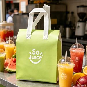 Customized Small Non Woven <b>Thermal</b> Insulated <b>Bag</b> Aluminum Foil Waterproof Coffee Beverage <b>Delivery</b> Takeaway Heavy Duty - Product Image 3