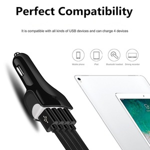 Miễn Phí Vận Chuyển Bộ Sạc Du Lịch Di Động Bốn Cổng Sạc USB Cho Xe Hơi Và Cáp Dữ Liệu Siêu Nhỏ - Product Image 3