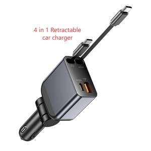 Nuevo cargador de coche retráctil 4 en 1 portátil multipuerto de carga súper rápida para teléfono móvil, cargador de coche retráctil Lisen de 100w - Product Image 1