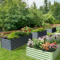 Bac à jardin surélevé modulaire en acier corrugué métallique 8*4*2 pieds, bacs de culture, jardinière pour légumes, herbes et fleurs