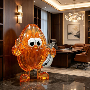 รูปปั้นมาสคอตแคปซูลวิตามินเรซิ่นสีส้มใสสุดสร้างสรรค์ ตุ๊กตาเรซิ่นรูปปลาอุ้ม<span class=keywords><strong>ตัว</strong></span>การ์ตูนน่ารัก - Product Image 6