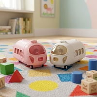 Gobelet à paille réutilisable en PP, sans BPA, anti-fuite, avec sangle de transport, motif dessin animé train, écologique, pour enfants, idéal pour l'école et les activités de plein air