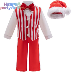 HESPER Popular <b>Design</b> Boys Christmas Suit Festival Boys Costume Carnival Costume Christmas Cosplay Party Set With Christmas Hat - Product Image 1
